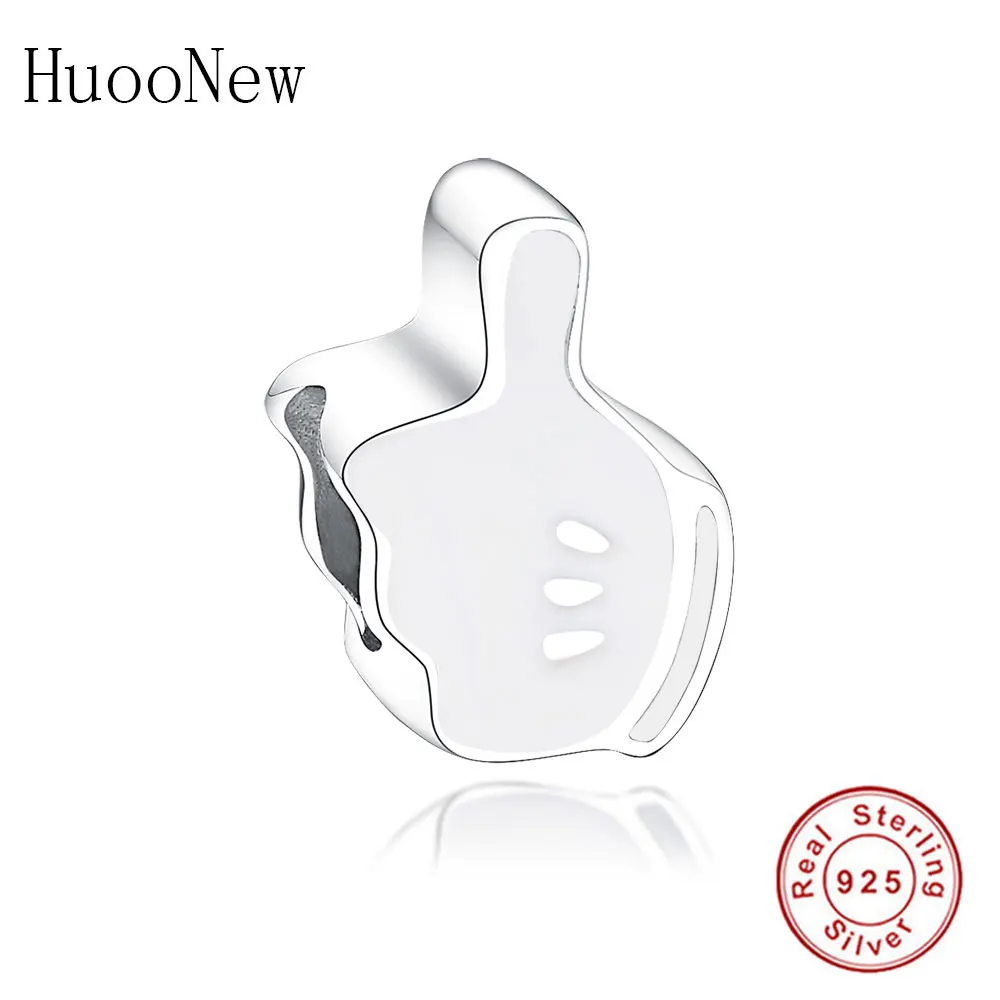 Оригинальный браслет HuooNew с подвесками Pandora женский серебристый белый