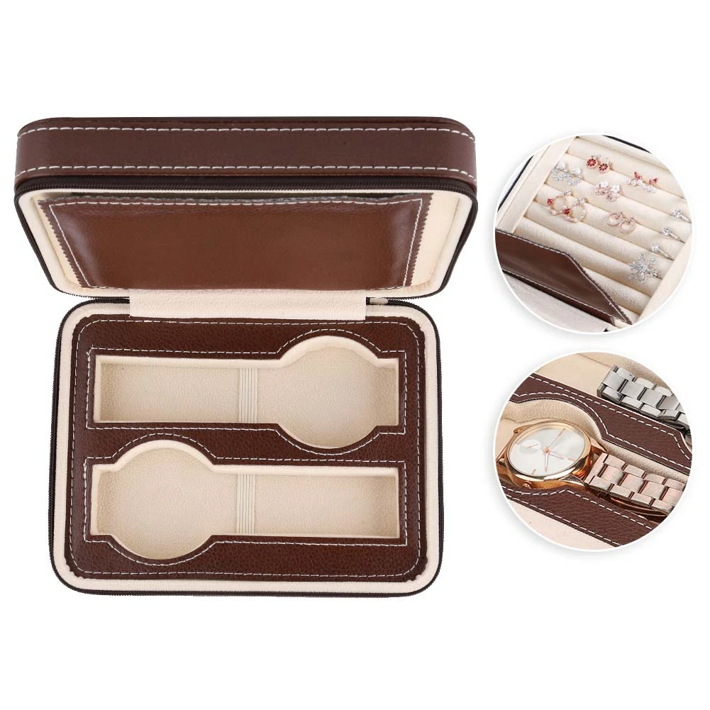 PU Leather Carbon Fiber Style Surface Watch Jewelry Organizer Storage Box Jewelry Watch Display Watch Box Watch Storage Holders