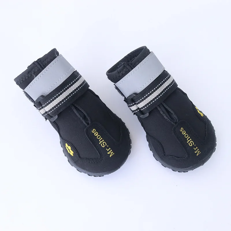 black HEYPET Обувь для собак для спорта, горного ношения, для домашних животных, подошва из ПВХ, Водонепроницаемые Светоотражающие ботинки, идеально подходят для маленьких и средних и больших - Цвет: black