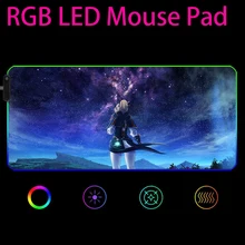 

Genshin Impact Anime Mouse Pad 90x40 Rgb Mousepad Gaming Computer Desk Backlit Mat Mouse Mats Gamer Keyboard Mause Pad Desk Mat