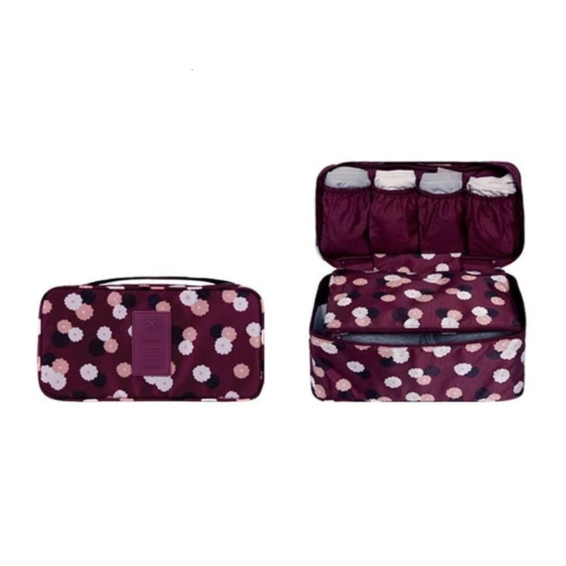 Wine Red Flower Cosyde дорожный бюстгальтер нижнее белье Органайзер сумка Косметическая Повседневная Сумочка для туалетных принадлежностей сумка женская Высококачественная сумка для мытья - Цвет: Wine Red Flower