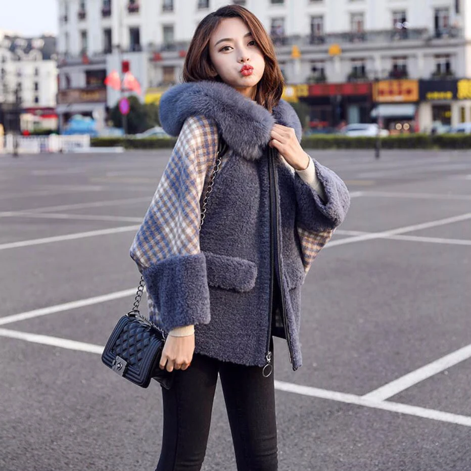 

Autumn and winter ladies wool coat long-sleeved night vision collar large suit jacket coat jacket coat loose coat female 2020