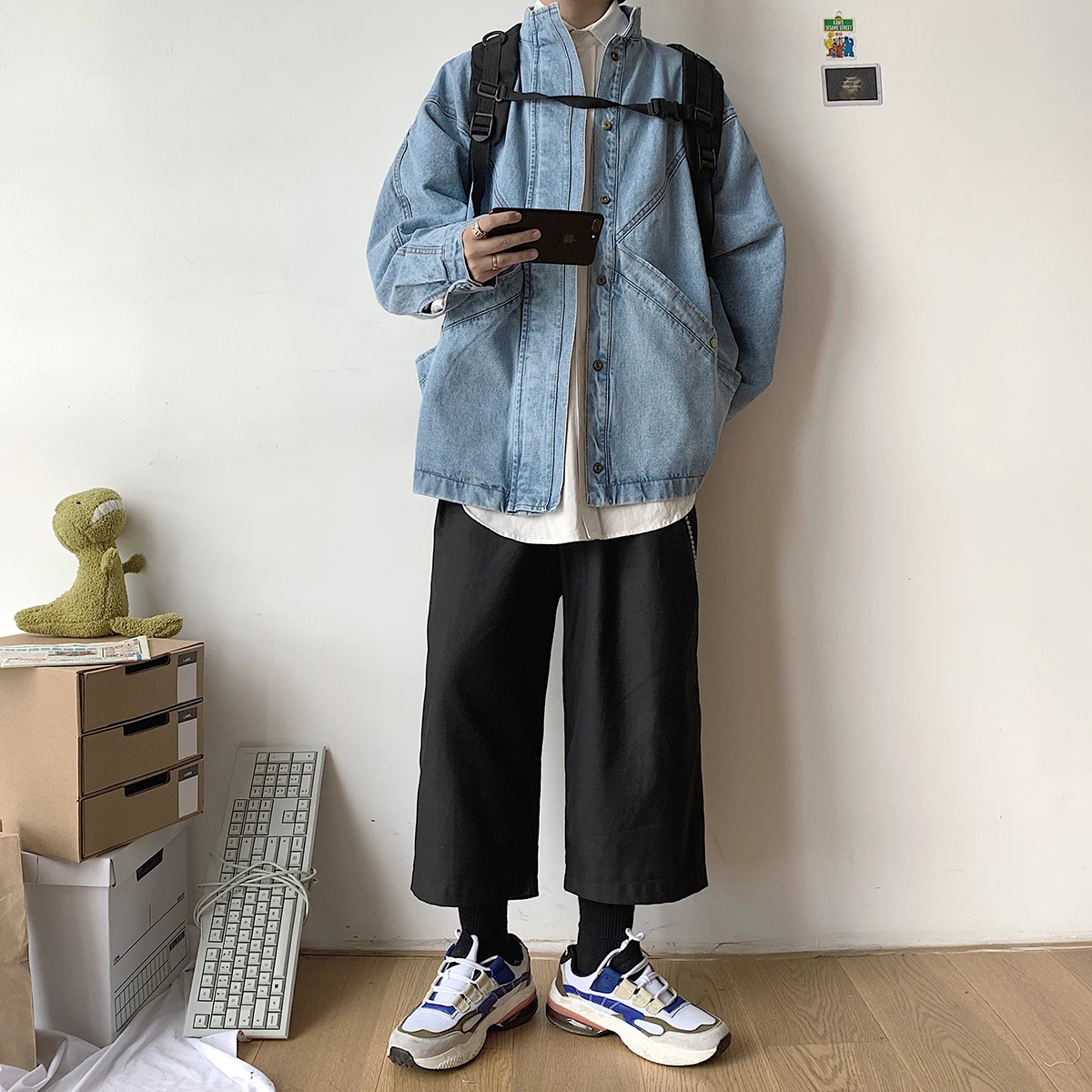 Denim jacket male trend Korean version of autumn loose denim jacket