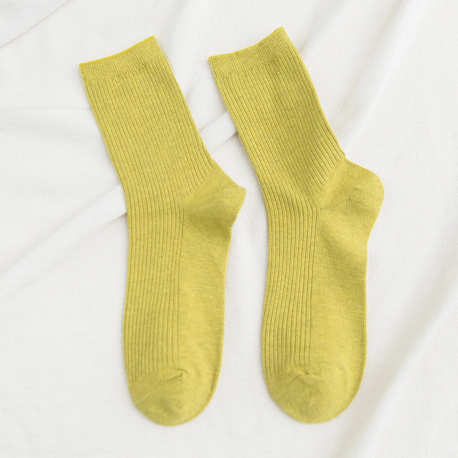 Новинка года, 10 шт. = 5 пар носков ярких цветов женские осенние и зимние хлопковые однотонные теплые носки в Корейском стиле