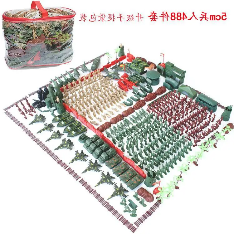 

488-Piece World War II xiao bing ren Set Military Sand Table Scene Model Boys Gift CHILDREN'S Toy