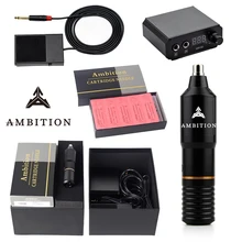 Ambition профессиональная татуировка роторная ручка Набор для татуировки мини Мощный импортный Набор картриджей иглы для тату студия поставки