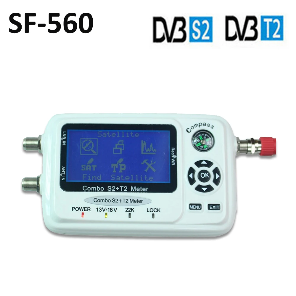 DVB-T2 DVB-S2 цифровой спутниковый искатель SF-560 SF560 измеритель сигнала спутниковый искатель с компасом DVB-S/T/S2/T2 SF 560 PK SF-500