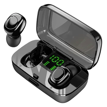 

XG21 Wireless Bluetooth Headset, Bluetooth V5.0 LED Digital Display, TWS In-Ear Earbuds Sweat-Proof Sports Earphones(Black)
