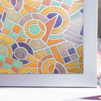 

Colorful Pattern Glass Film Static Cling Privacy-Protection Multi-Size Opaque Sun-Blocking Window Covering 17.77''by78.7''