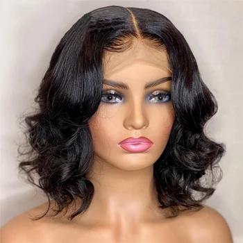 

Deep Wave 13x4 Lace Part Wig Indian Human Hair Wigs Middle Part Swiss Lace For Black Women With Baby Hair