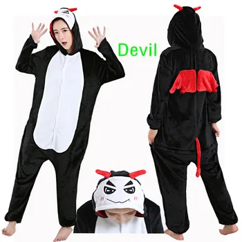

Sleepwear Onsies Pajamas Flannel Angel Devil Cartoon Animal Pajamas Cosplay Onesies for Adults Winter Hooded Plus Size Pajamas