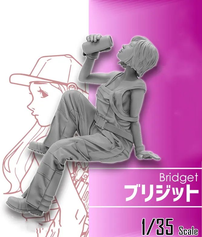 1/35 Resin Model Building Kit Figure Drinking water girl | Игрушки и хобби