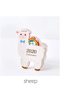 sheep Каваи милый Сакура Единорог календарь с коробкой катушки расписание креативный стол Таблица даты напоминание расписание планировщик sl2160 - Цвет: sheep