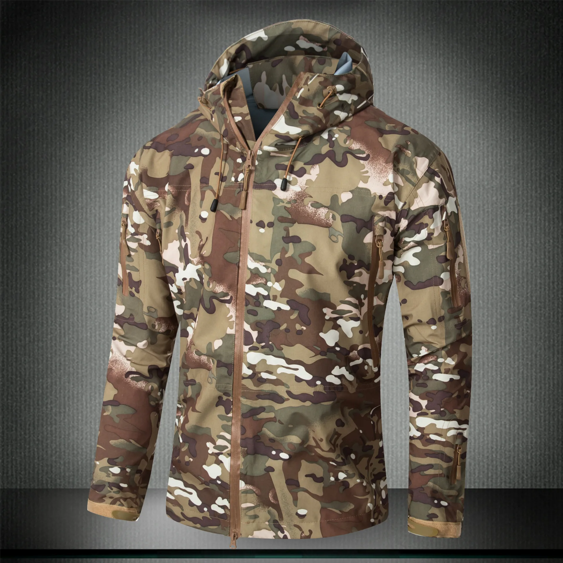 Мужская куртка жесткий водонепроницаемый пальто для охоты военный тактический на открытом воздухе одежда камуфляж для пустыни - Цвет: CP