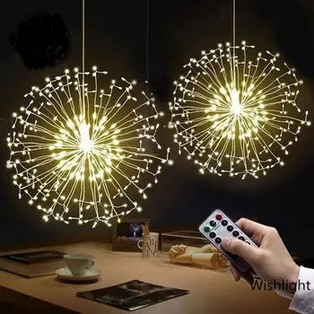 

LED String Lights Waterproof Firework Lights 8 Kinds Of Lighting Modes with Remote Control for Household Garden Decorations Lamp