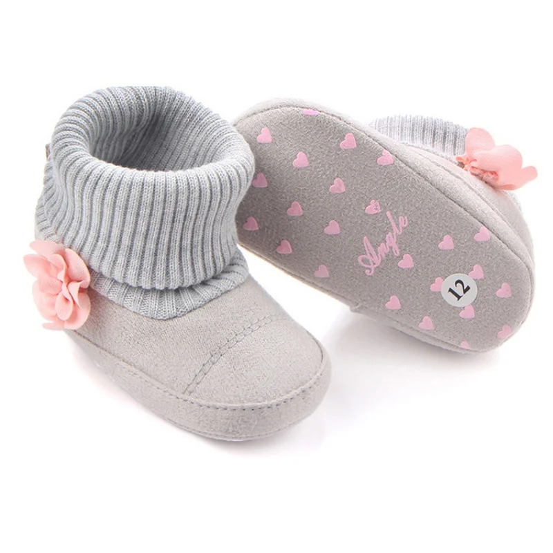Зимняя теплая детская обувь; Осенняя детская коляска; обувь для малышей; обувь для новорожденных; очень теплые ботинки с цветочным принтом