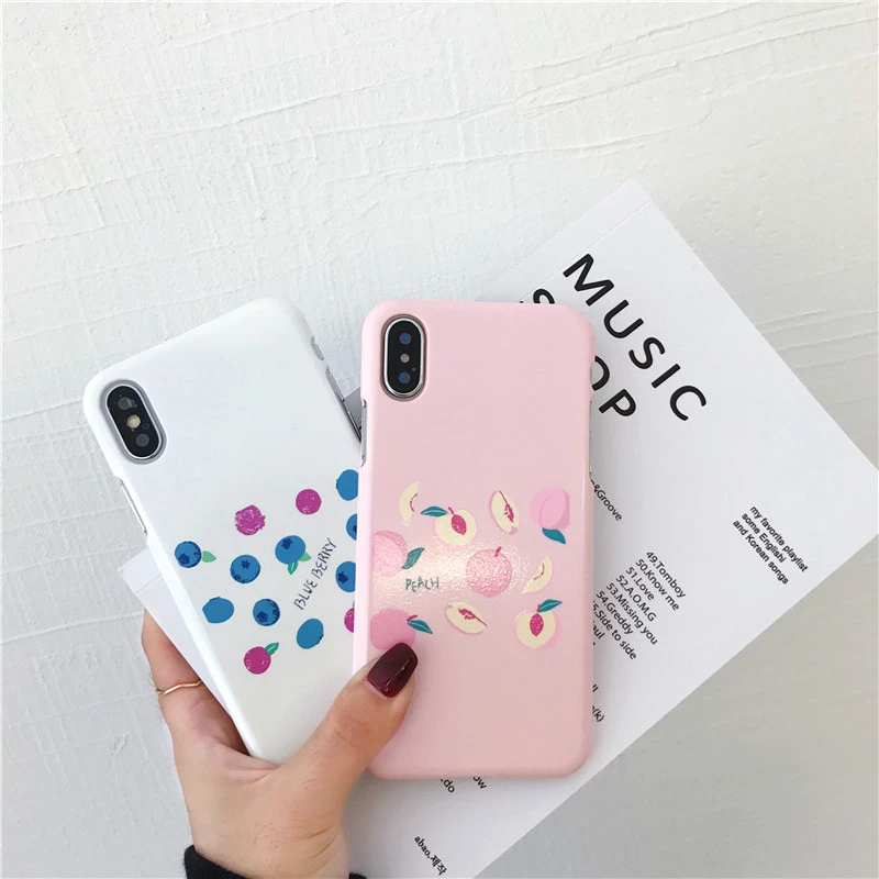 Новый модный фруктовый персиковый Черничный узор чехол для iPhone 6 6S 7 8 Plus X XR XS