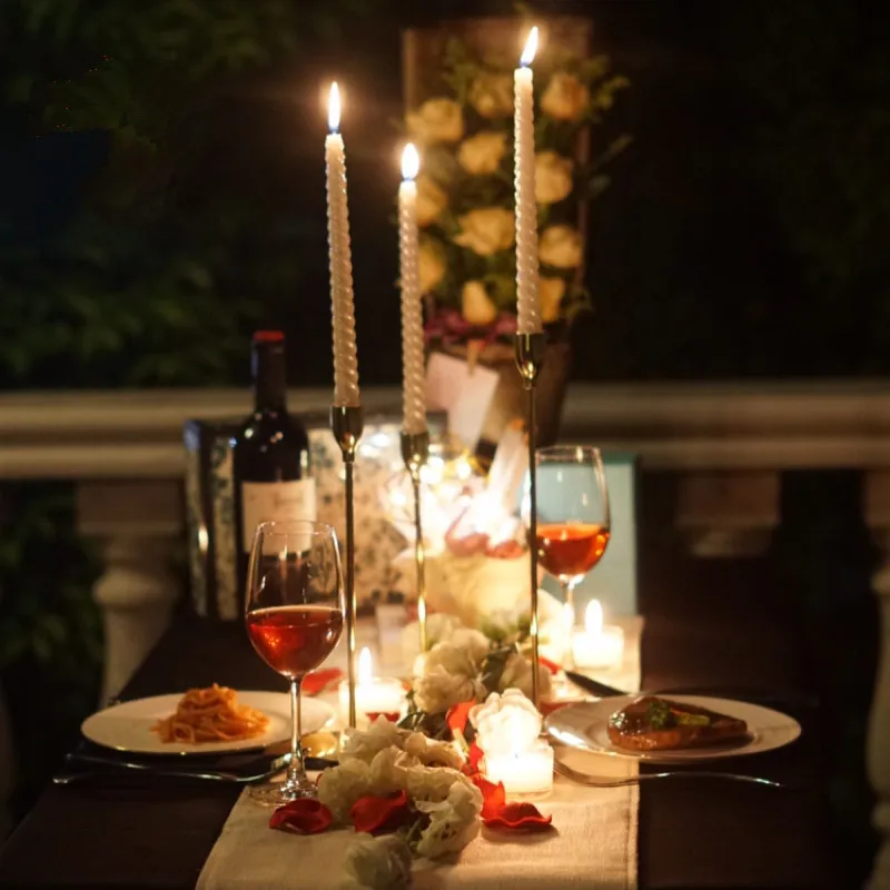 Скандинавский Инс подсвечник романтичный Свадебный свечей ужин Реквизит Золотая свеча держатели Свадебный канделябр стол центральный