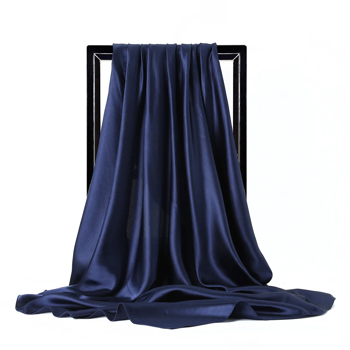 Luxus Marke Seide Schal Frauen Satin einfarbig Hijab Schals Muslimischen Pareo Bandana Weibliche Schal Wrap Stirnband Foulard 90*90 cm_voghion.com