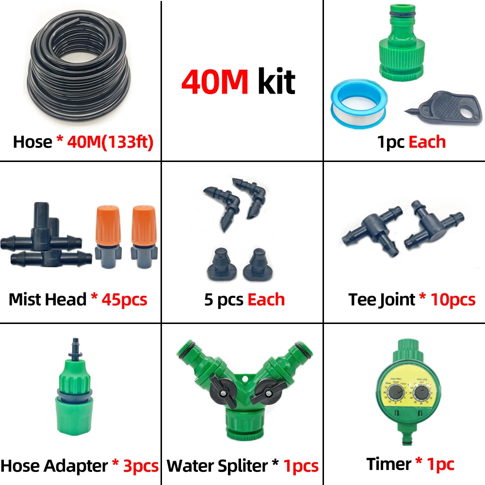 10-50M Smart Garden Watering System Automatic Self Watering Kit Timer Greenhouse Mist Irrigation System Kits Adjustable Minsting 