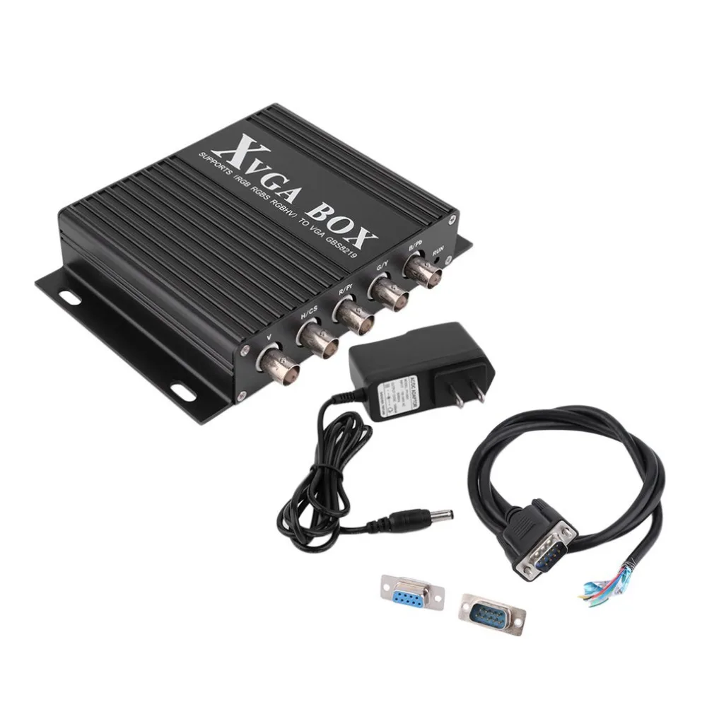 

XVGA Box RGB RGBS RGBHV MDA CGA EGA to VGA Industrial Monitor Video Converter with US Plug Power Adapter Black NEW Digital
