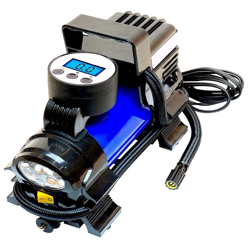 

Car Air Pump Digital Display Double Cylinder with Lamp Tire Air Pump Portable Fast Charging