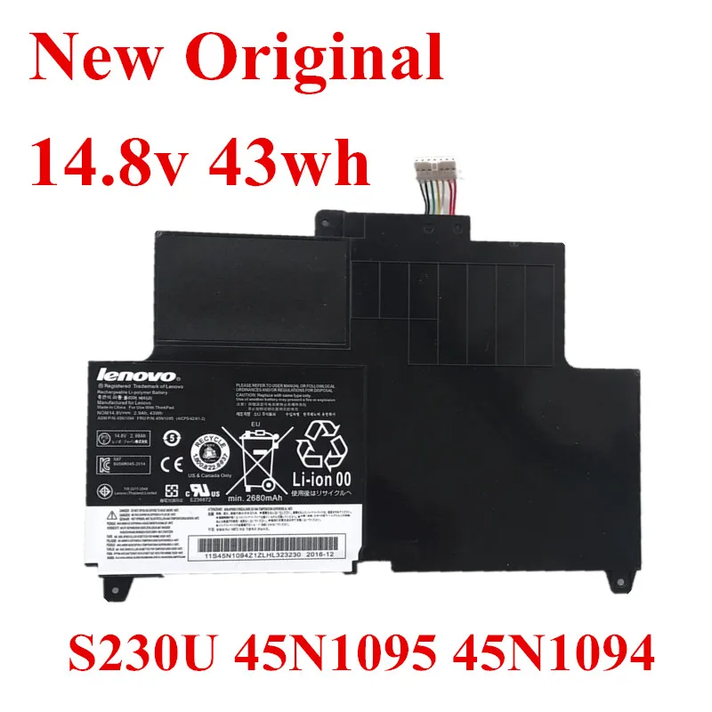 Сменный литий-ионный аккумулятор для ноутбука lenovo ThinkPad 45N1095 45N1094 S230U 14,8 v 43wh