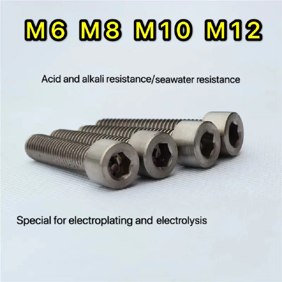 Parafusos de Titânio M12 Gb70.1 Titânio Parafuso Din912 Coluna Cabeça Sextavada Soquete Cinza Cor ti Parafusos Fixadores 10 Pçs m6 m8 M10