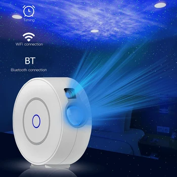 

LED Starry Sky Stage Projector Lamp Smart APP Control Laser Night Lights w/Amazon Alexa Speaker for Bar Party KTV Decor