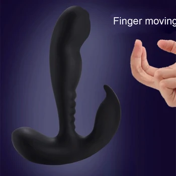 Anal Pleasure Vibrating Prostate Stimulator with Rolling Ball Finger Vibrator Sex Tool for Couple Anal Massager Sex Toy for Two 4