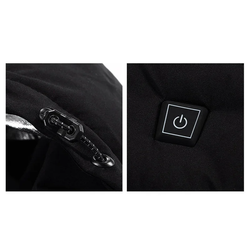 USB Electric Heated Hooded Vest Unisex 3 Modes Warmer Winter Heating Coat Jacket 10WQuick Heating Mode