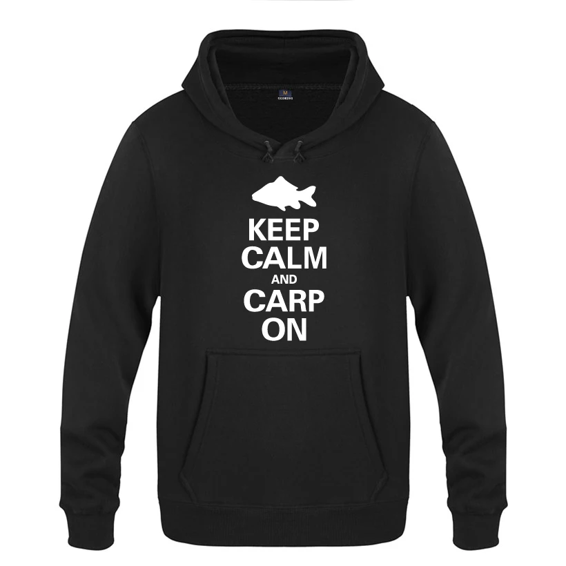 Новинка 2020 забавные мужские толстовки Keep Calm and Carp мужской пуловер флисовые с