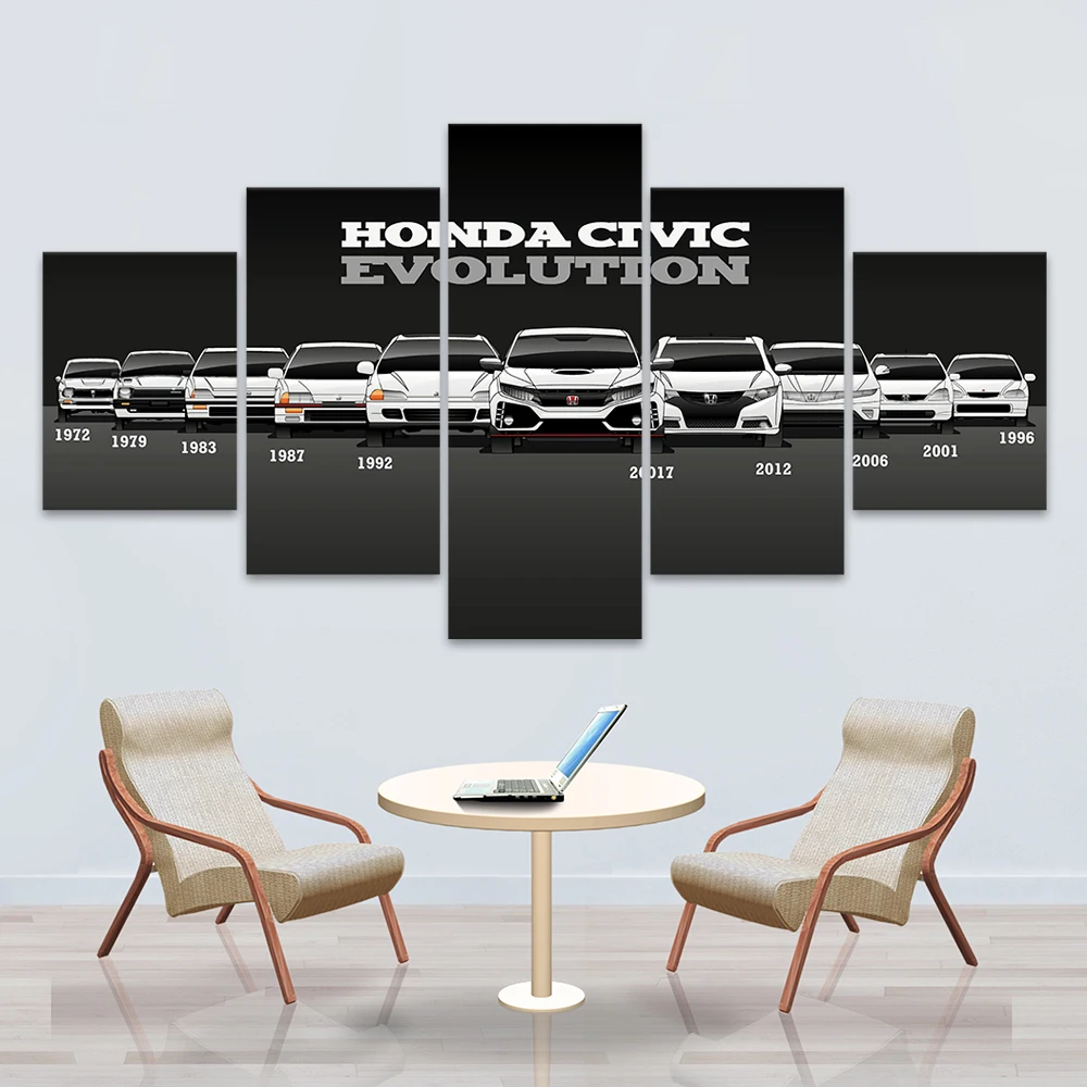 Модульные настенные картины плакаты на холсте с принтом в стиле ретро Honda CIVIC