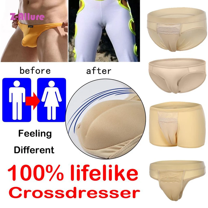 Мужские удобные искусственная вагина Shemale Hide JJ Camel Toe нижнее белье TG Ложные