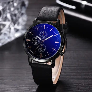 

Mens Watches Hot Men's Unobtrusive Business Simple Fashion Fake Three eyes Dial Personality watch relogio masculino часы мужские
