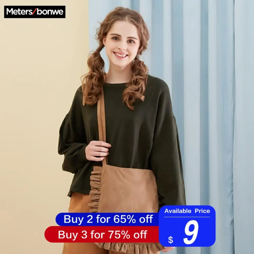 Metersbonwe, шерсть, вязаный свитер, женские пуловеры, кашемир, Осень-зима, базовый женский свитер в Корейском стиле, приталенный