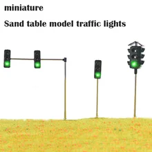 Миниатюрный песчаный стол Модель светофора освещение материалы шоссе железная дорога станция Предупреждение свет светофора DIY