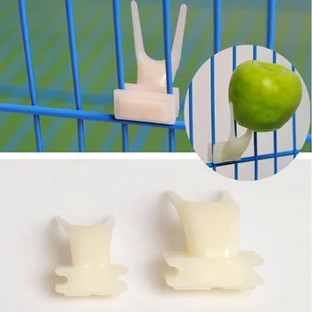 3 Pcs 새 앵무새 과일 포크 애완 동물 용품 플라스틱 식품 랙 케이지 먹이 애완 동물 용품 과일 스낵 포크