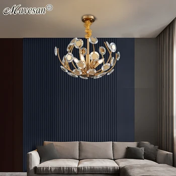 

Nordic Luxury Ceiling Chandelier For Living Room Bedroom Restaurant Auditorium Crystal Hanging Lamp Luminaria LED Lights Fixture
