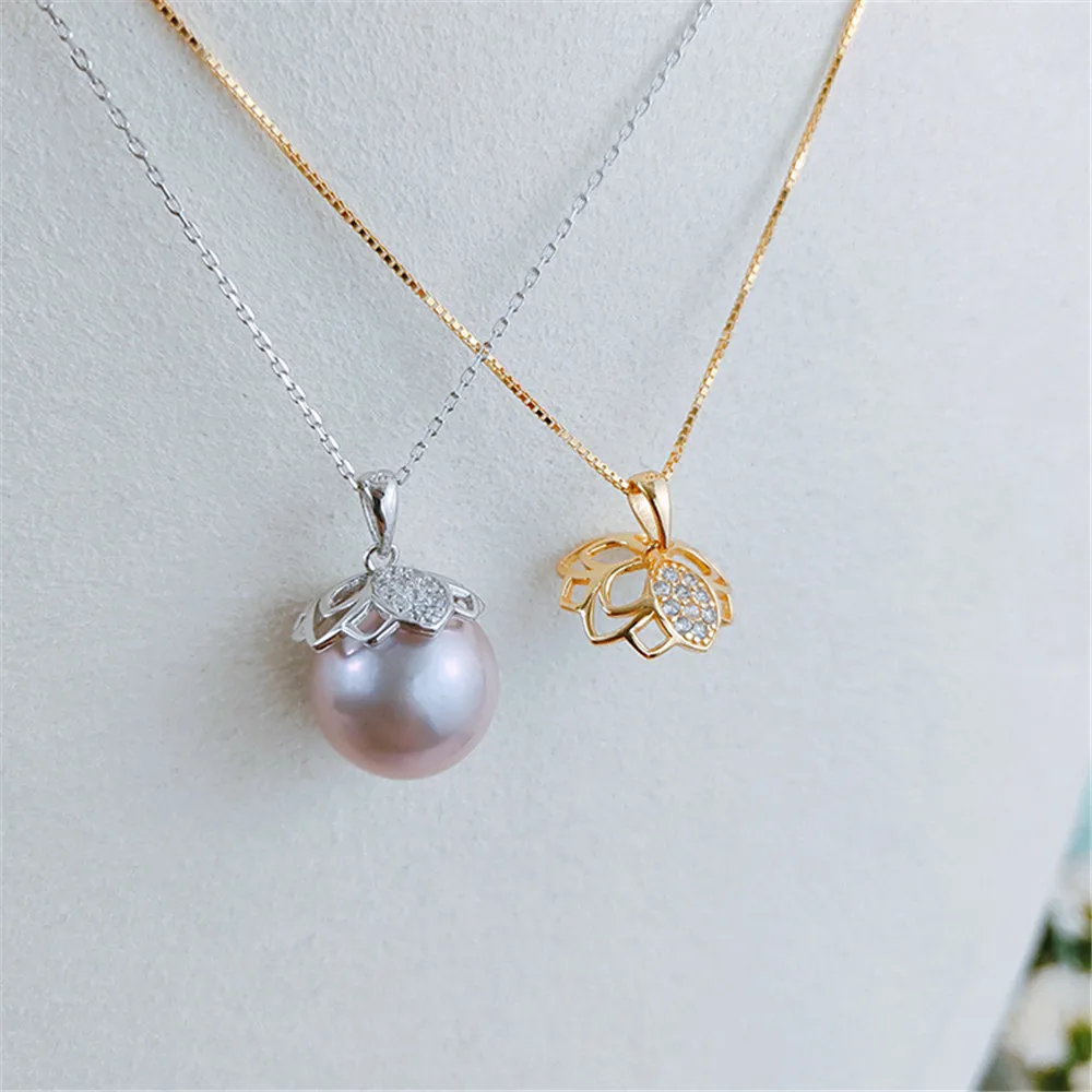 

925 Silver Pearl Pendant Mounting Pendant Findings and Component for Big Edison Pearls Jewelry Parts Fittings Women Accessories
