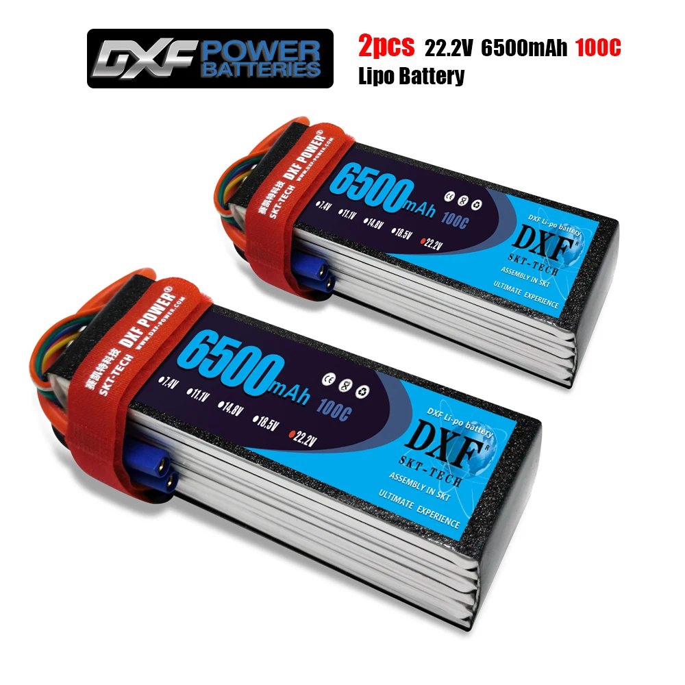 

DXF 6S 22.2V 6500mah 100C-200C Lipo Battery 6S XT60 T Deans XT90 EC5 For FPV Drone Airplane Car Racing Truck Boat RC Parts