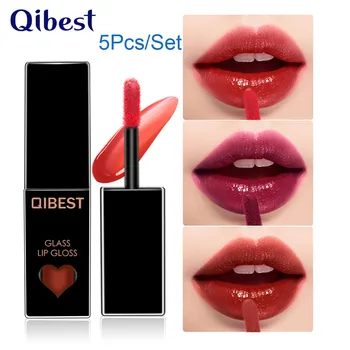 

5Pcs/Set Long-Lasting Waterproof Matte Lipstick Lip Gloss Pigmented Moisturizing 5Color Water Mirror Lip Glaze lipstick