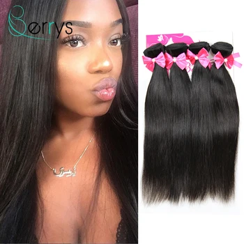 

Berryshair Malaysian Straight 1Bundle 3 Bundles 4 Bundles 100% Remy Human Hair Extensions Human Hair Weave Bundles 8-28 Inch