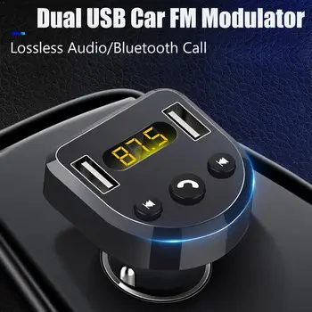 

1pcs Bluetooth 5.0 FM Transmitter Modulator Car MP3 Receiver Charger Audio Kit Dual USB Music Handsfree Car Bluetooth Car P K5W3