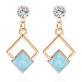 

Wholesale Statement Crystal Earrings Geometric Square Dangle Drop Earrings For Women 2020 New Fashion Jewelry Oorbellen Brincos