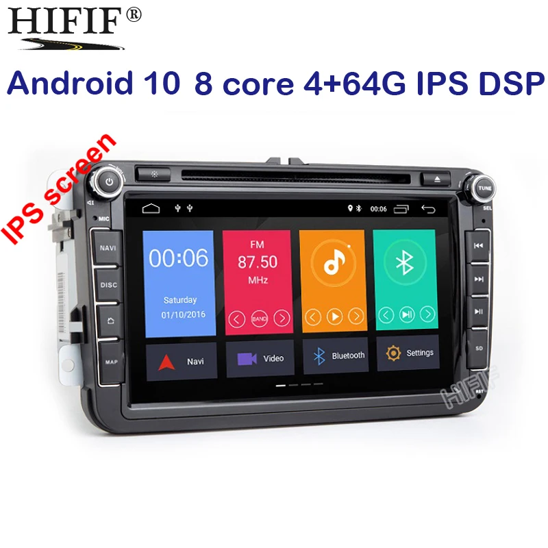 Автомобильный DVD плеер IPS Android 10 для VW/Volkswagen SKODA GOLF 5 Golf 6 POLO PASSAT B7 T5 CC JETTA TIGUAN