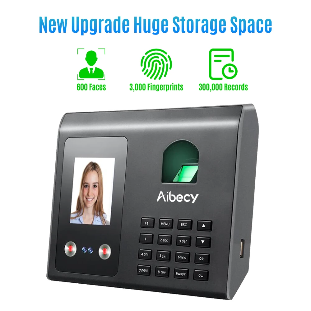 Aibecy Intelligent Attendance Machine Face Fingerprint Password