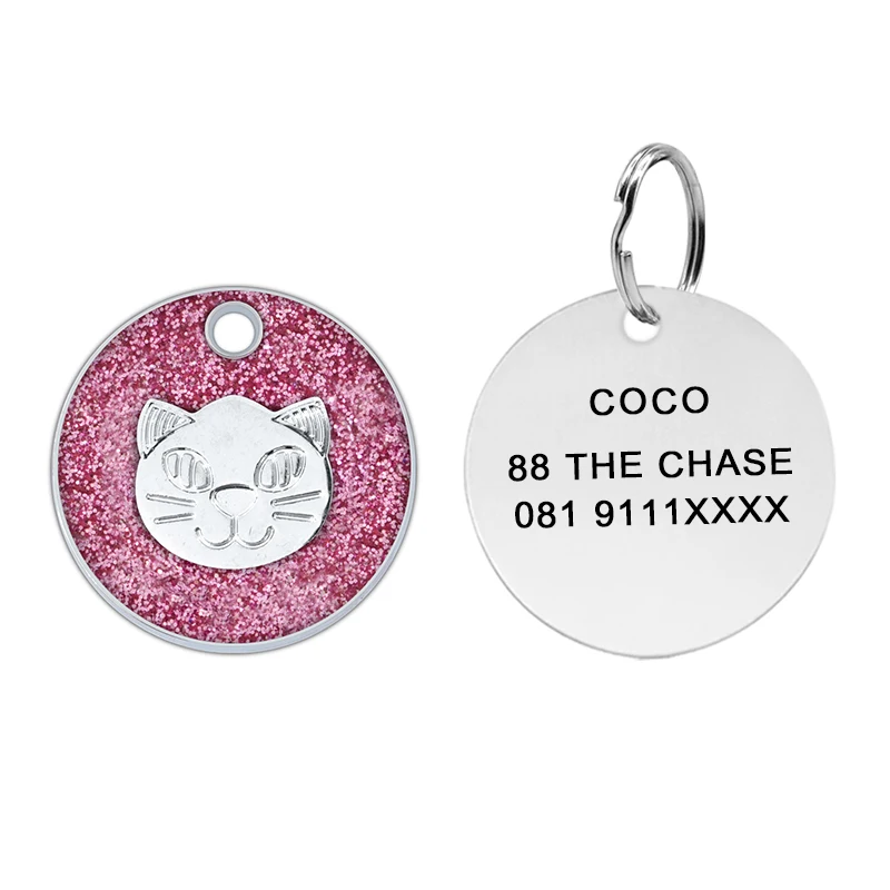 Placa De Identificación Para Perro: Medalla Grabada Personalizada (nombre Y Teléfono) - Plata