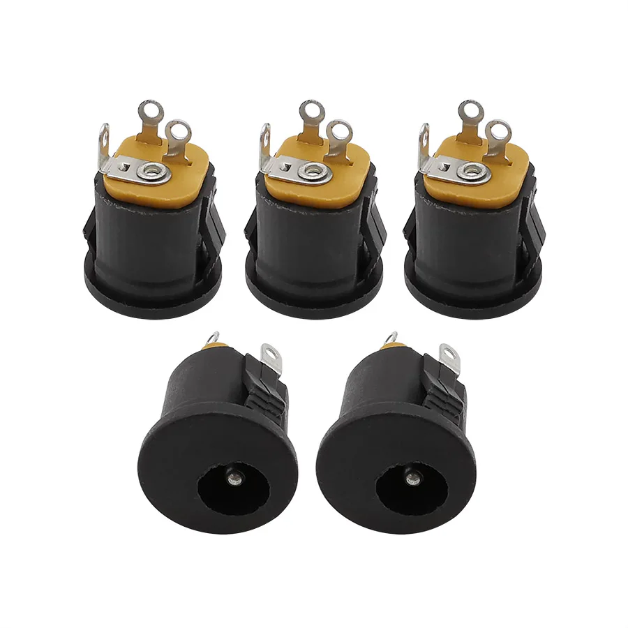 5Pcs 5.5 * 2.1mm 3 Pin DC Power Jack Socket Female Mount Panl Connector Adapter 5.5x2.1 DC022K DC-022K | Обустройство дома