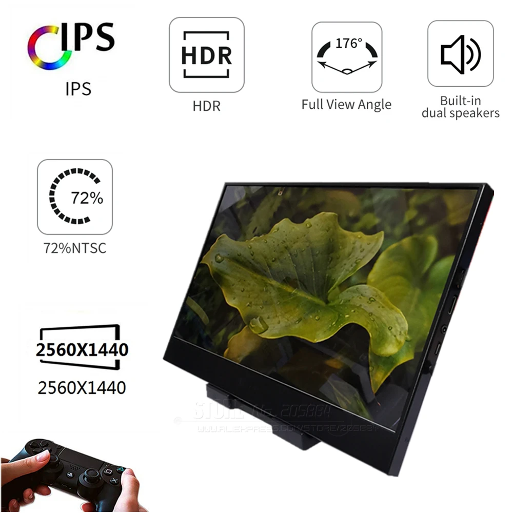 US $63.00 125 IPS Portable Computer Touch Monitor PC HDMI Xbox 1080P LCD Display Monitor for Raspberry Pi 3B 2B Windows 7 8